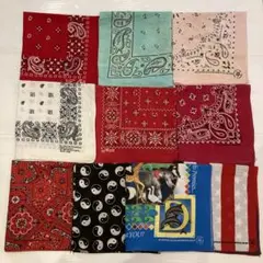 70s 80s まとめ売り vintage バンダナ ビンテージ 10枚 USA