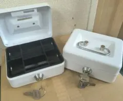 二つセット 　ミニ手提げ金庫 小型 貯金箱 小銭投入ボックス A7 金属製