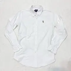 美品 ラルフローレン SLIM FIT 長袖シャツ オックスフォード ホワイト
