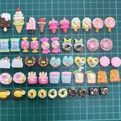 デコパーツ　樹脂・プラスチックパーツ　50個まとめ売り　フード系ミックス③
