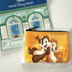 ディズニーリゾート パークチケット柄 ポーチ チップ＆デール