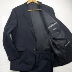 美品　ヒューゴボス　REDA生地　スーツ　セットアップ　ビジネス　黒　3L相当