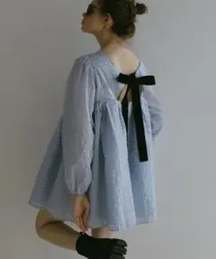 【新品】EFOLE エフォル　バックベロアリボン ワンピース