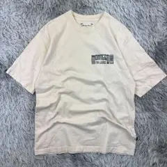 ハワイアン南国Tシャツ/バックビッグプリント/観光/グラフィック/ベージュ