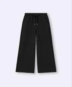パフスウェットバギーパンツ 丈短め63.0cm XS ブラック