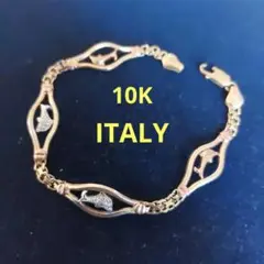 【匿メル便】難あり10金 ドルフィン ゴールド ブレスレット 10KT
