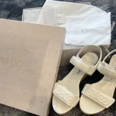 JIMMY CHOO ホワイトウェッジサンダル