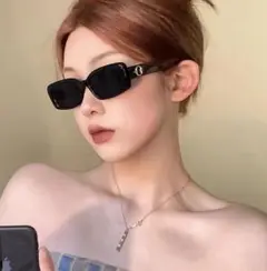 ★売れてます★サングラス　スクエア　ユニセックス　ブラック　UVカット　韓国
