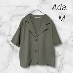 【Ada.】極美品 半袖 ショート丈 テーラードジャケット 着痩せ 体型カバー