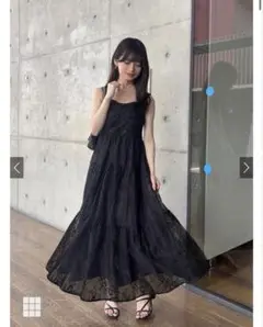 GRL レースティアードキャミワンピース　ロングワンピース