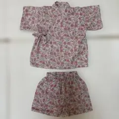 甚平　ベビー　花柄　くすみピンク
