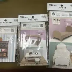 ドールハウス用木製家具セット