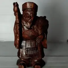 寿老人一刀木彫り