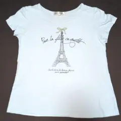150★ポンポネット★キラキラストーン付き！エッフェル塔プリントＴシャツ★