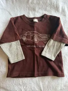 petit main 車刺繍 Tシャツ 80