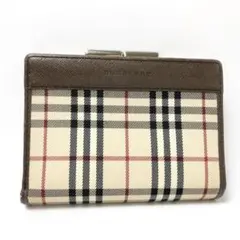 11B346/バーバリー/折財布/両面財布/ノバチェック/チェック/柄/ブラウン