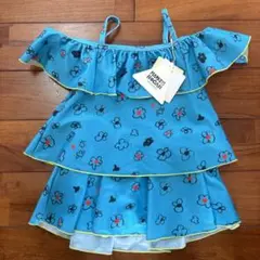 新品 MARKEY'S キッズ ワンピース水着 フラワープリント水着 100cm