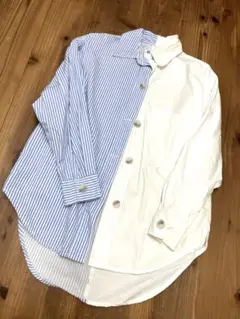 Bershka 長袖シャツ XS ストライプ/ホワイト