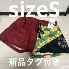 子供　キッズ　レディース　ショートパンツ　鬼滅の刃　富岡義勇柄　S