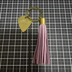 タッセル付きキーホルダー ピンク