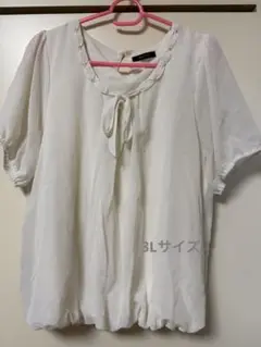 ホワイトリボンブラウス 半袖
