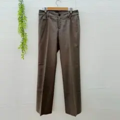 【NEWYORKER】 スラックス センタープレス (L) ブラウン オフィス