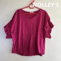 ▽NOLLEY'S　ノーリーズ　半袖　カットソー　ピンク　M　38　フリル袖