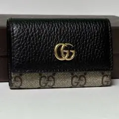 【美品】GUCCI グッチ　キーケース　6連　マーモント　GG ブラック