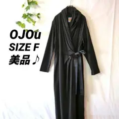 【美品】OJOu オジョウ ドレープワンピースフロントリボン♪ブラック