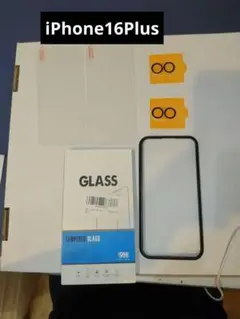 iPhone16Plus ガラスフィルム 2枚 + カメラフィルム2枚