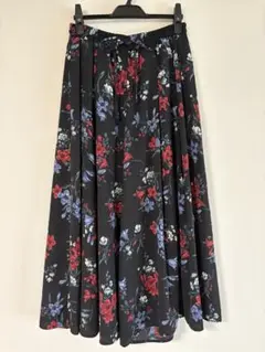 花柄ワイドパンツ 黒
