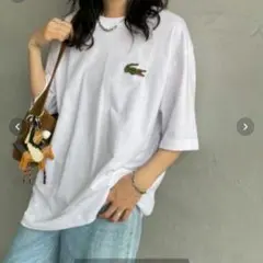 LACOSTE ラコステ ワニロゴワッペン クルーネックＴシャツ Sサイズ