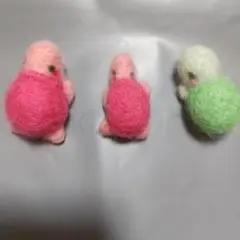 羊毛フェルト カメ 置物 3点セット