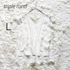トリプルランド triplerund ブラウス フレンチスリーブ 総レース Ｌ