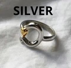 ビンテージ　ハート　シルバー　リング　SILVER　ゴールドコーティング