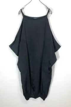 LIMI feu リミフゥ 2010SS 変形ドレープワンピース 黒 ブラック