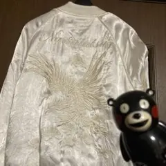 豪華４面刺繡＆裏地総ジャガード【波達】L/海龍/レーヨン サテン/スカジャン Amazon | [イッシンニョキョウ] 鷹 荒波 総刺繍 サテン地 中綿