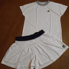 FILA テニスウェア Mサイズ ホワイト/ネイビー