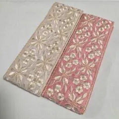 インド刺繍リボン　各約１m 　2本セット