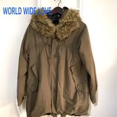 WORLD WIDE LOVE!◇モッズコート◆カーキ◇used