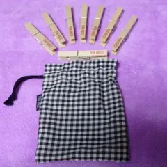 ピンクハウス 木製クリップ・巾着セット