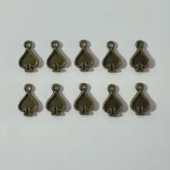 ハンドメイドパーツ素材 チャーム ミール皿 スペード 10個