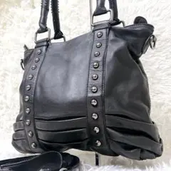 archive shoulder tote bag studs Y2K
