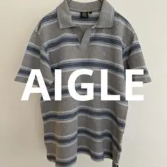 ✨美品✨大人気❗️爽やか　AIGLE ボーダー　ストライプ ポロシャツ　半袖