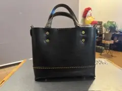 ビーズ屋公ちゃん　オールブラック×真鍮×銅　トートバッグ　サイズM ビーズ屋公ちゃん オールブラック×真鍮×銅 トートバッグ サイズM