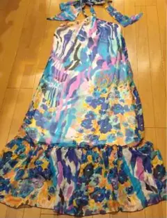 【新品】シルク ロングワンピース