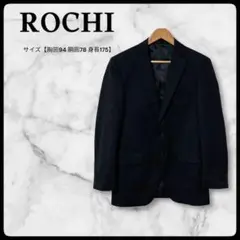 ROCHI ストライプ テーラードジャケット スーツジャケット 濃紺 薄手