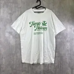 Hemp Heaven マリファナロゴ Tシャツ/オーバーサイズ/ホワイト
