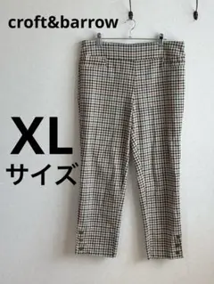croft&barrow 【XLサイズ】チェック タイトフィット スラックス