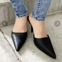 GYDA　ポインテッド　ミュール　パンプス　ブラック　M